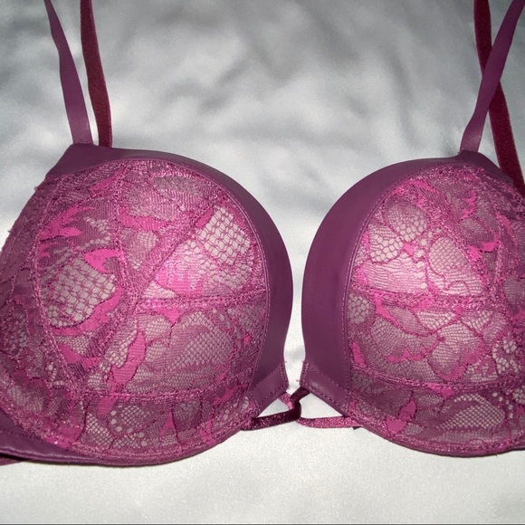 BOMBSHELL Add-2-Cups Push-Up Bra 32B Faux Leather - Picture 2 of 11